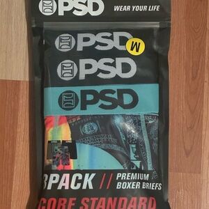 PSD Men's Boxer Briefs 3-Pack - Black, Blue, Multicolor
